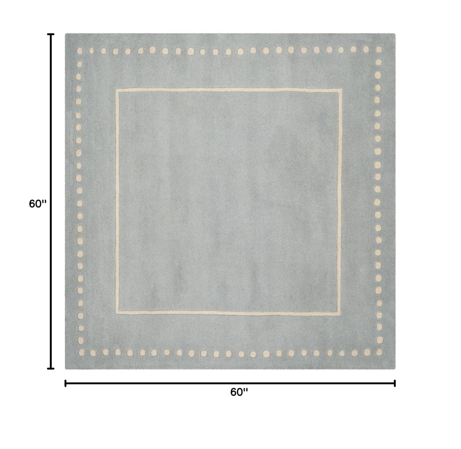 Bella BEL151 Hand Tufted Area Rug - Light Blue/Ivory - 5'x5' - Safavieh.