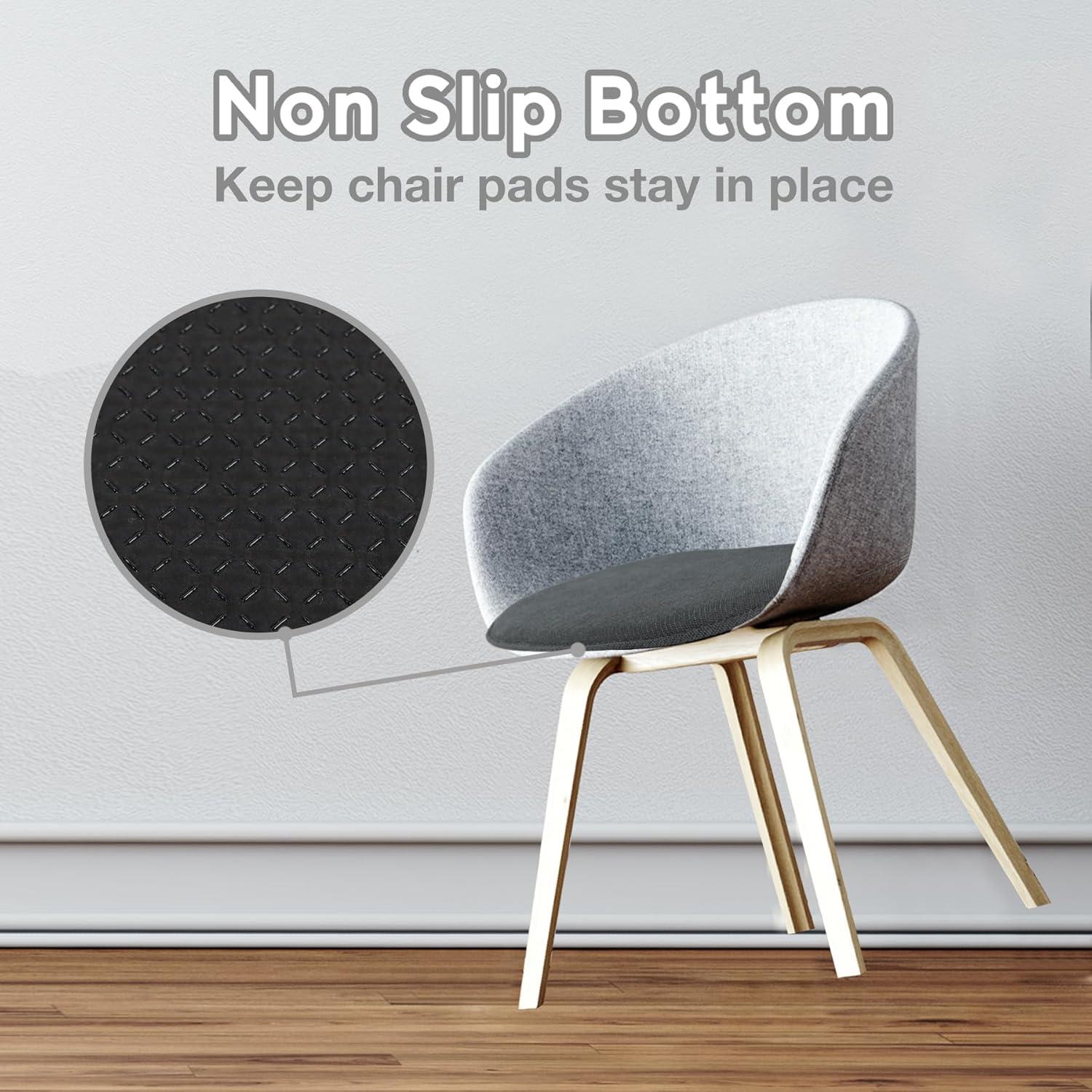 Shinnwa Chair Cushions Set of 4 Seat Cushions Soft Velvet Non Slip Chair Pads for Kitchen Dining Chairs 15 x 16 inch, Gray