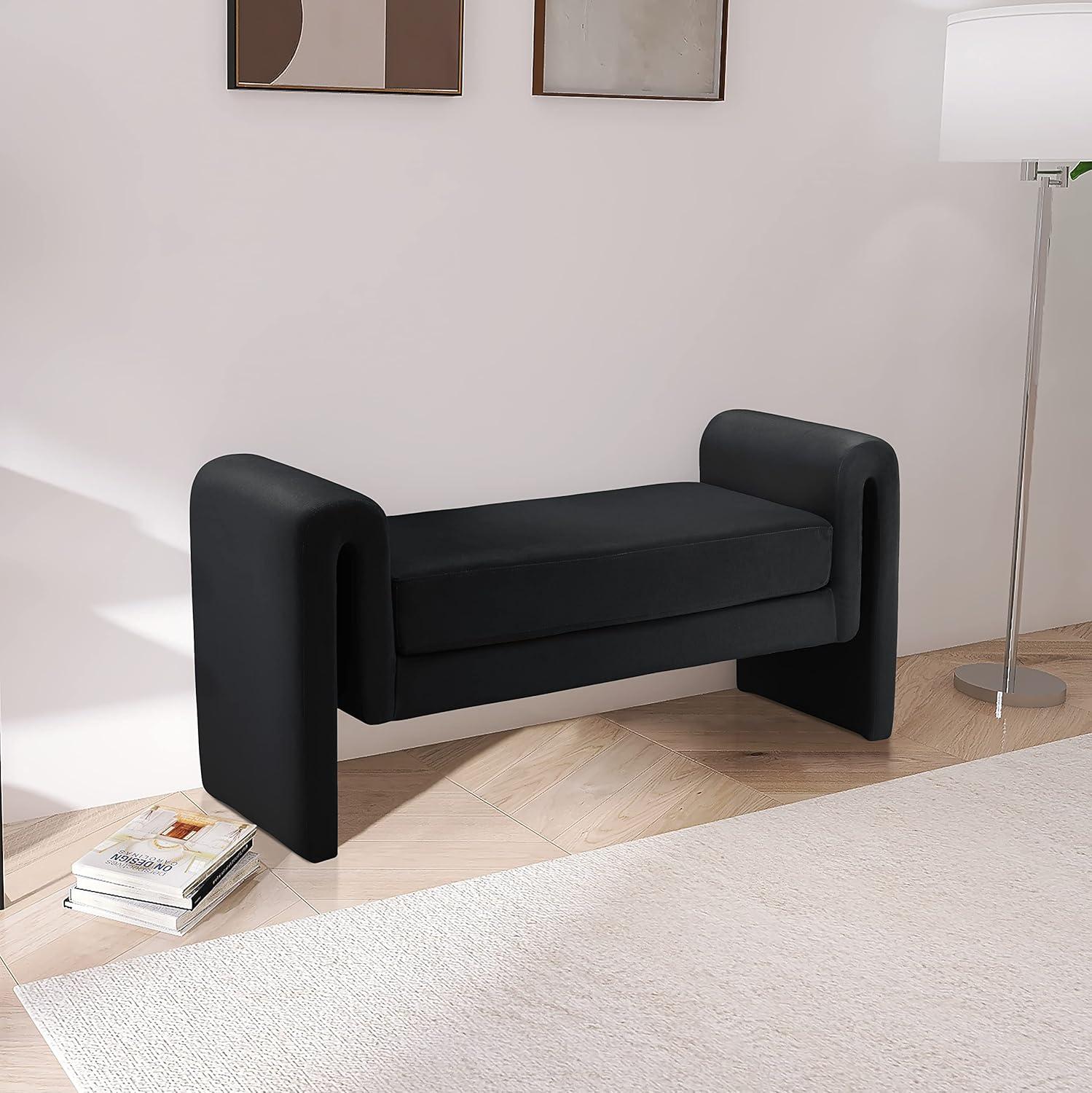 Meridian Furniture Stylus Brown Velvet Bench