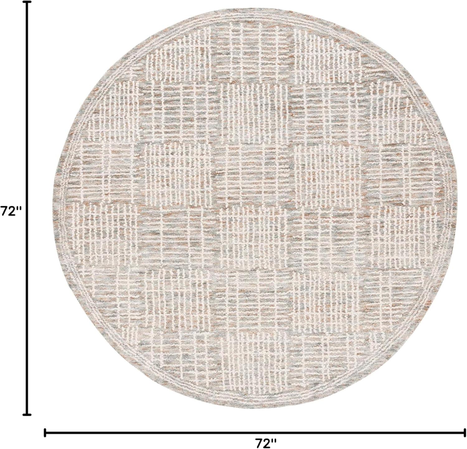 SAFAVIEH Abstract Milan Striped Area Rug, Brown/Ivory, 6' x 6' Round