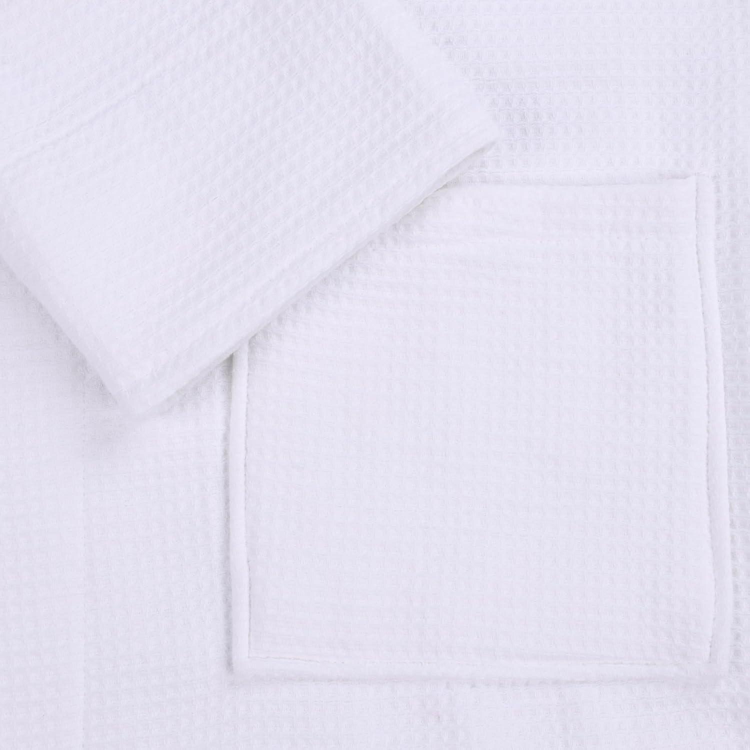 Superior Waffle Cotton Unisex Soft Adult Bath Robe, Small, White