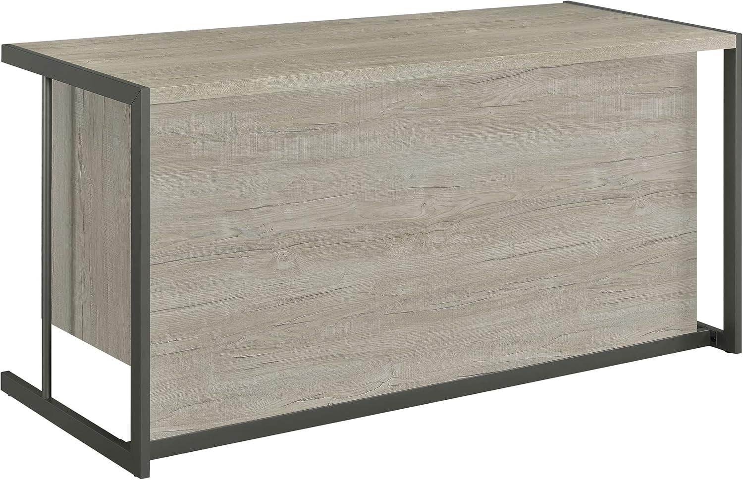 Loomis 4-drawer Rectangular Office Desk Whitewashed Grey and Gunmetal