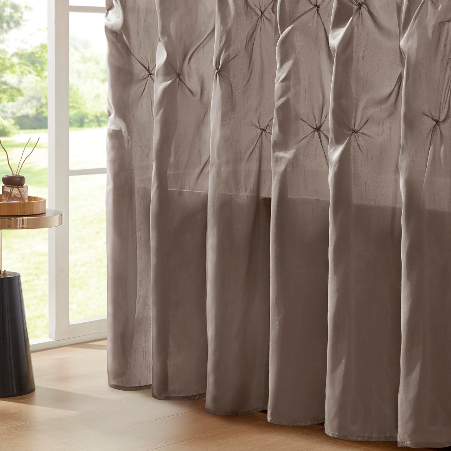 Madison Park Laurel Tufted Semi-Sheer Shower Curtain