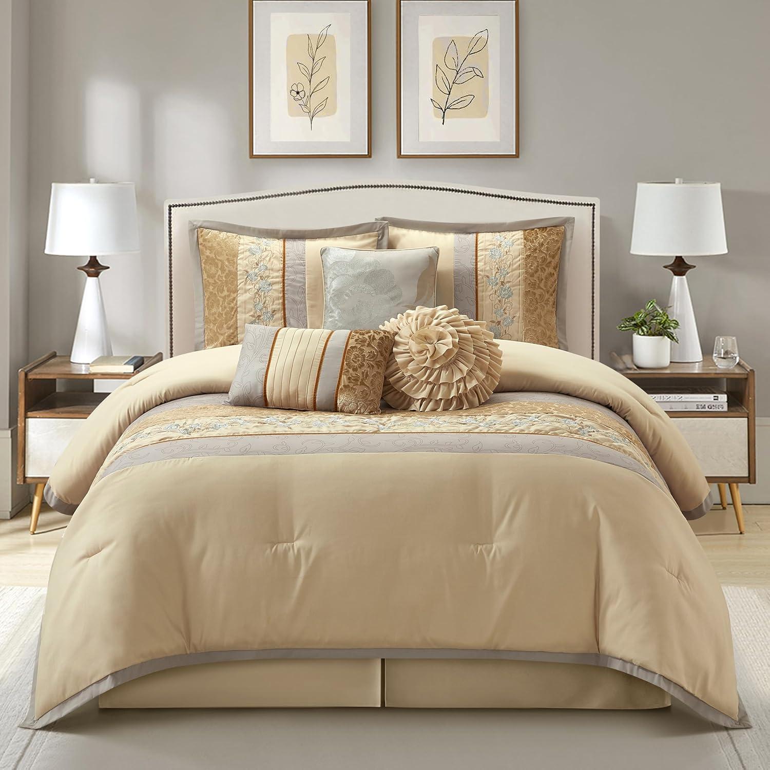 Nanshing America, Inc Riley 7 Piece Glam Comforter Set