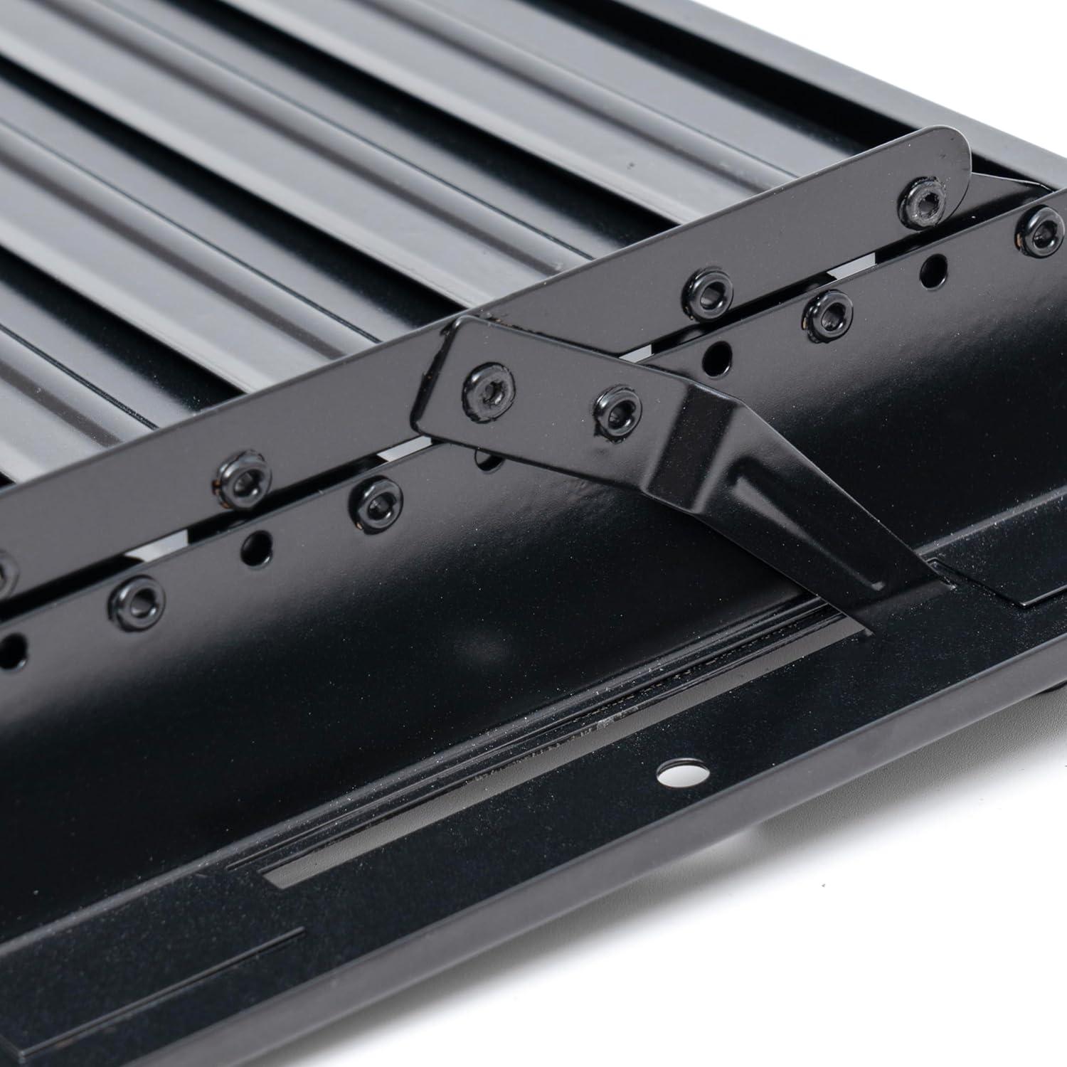 Fits 12x4 Duct Opening Steel Adjustable Air Supply Grille by Handua | Register Vent Cover Grill for Sidewall and Ceiling | Black | Outer Dimensions: 13.75" X 5.75"