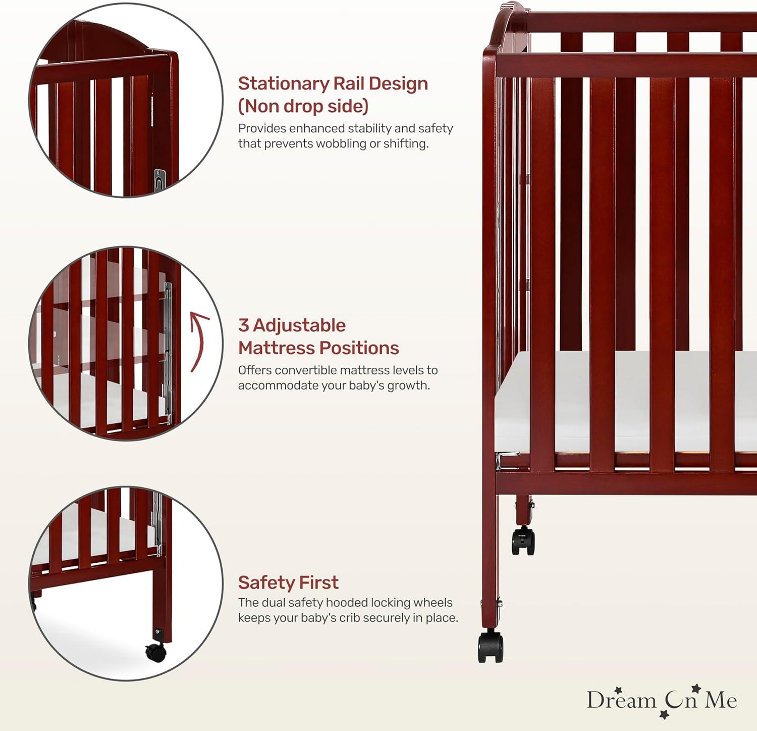 Dream On Me 2-in-1 Mini Convertible Portable Crib
