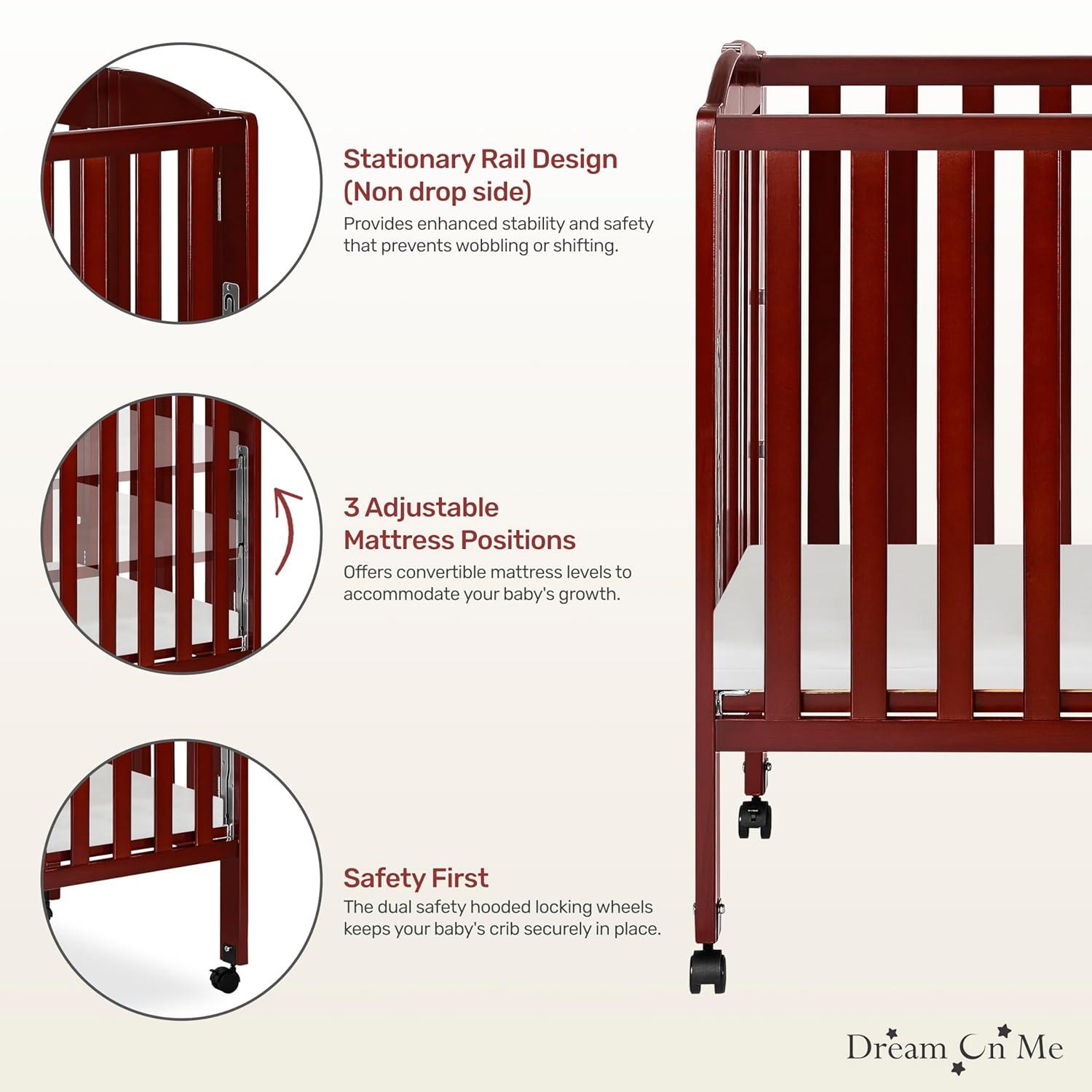 Dream On Me 2-in-1 Mini Convertible Portable Crib