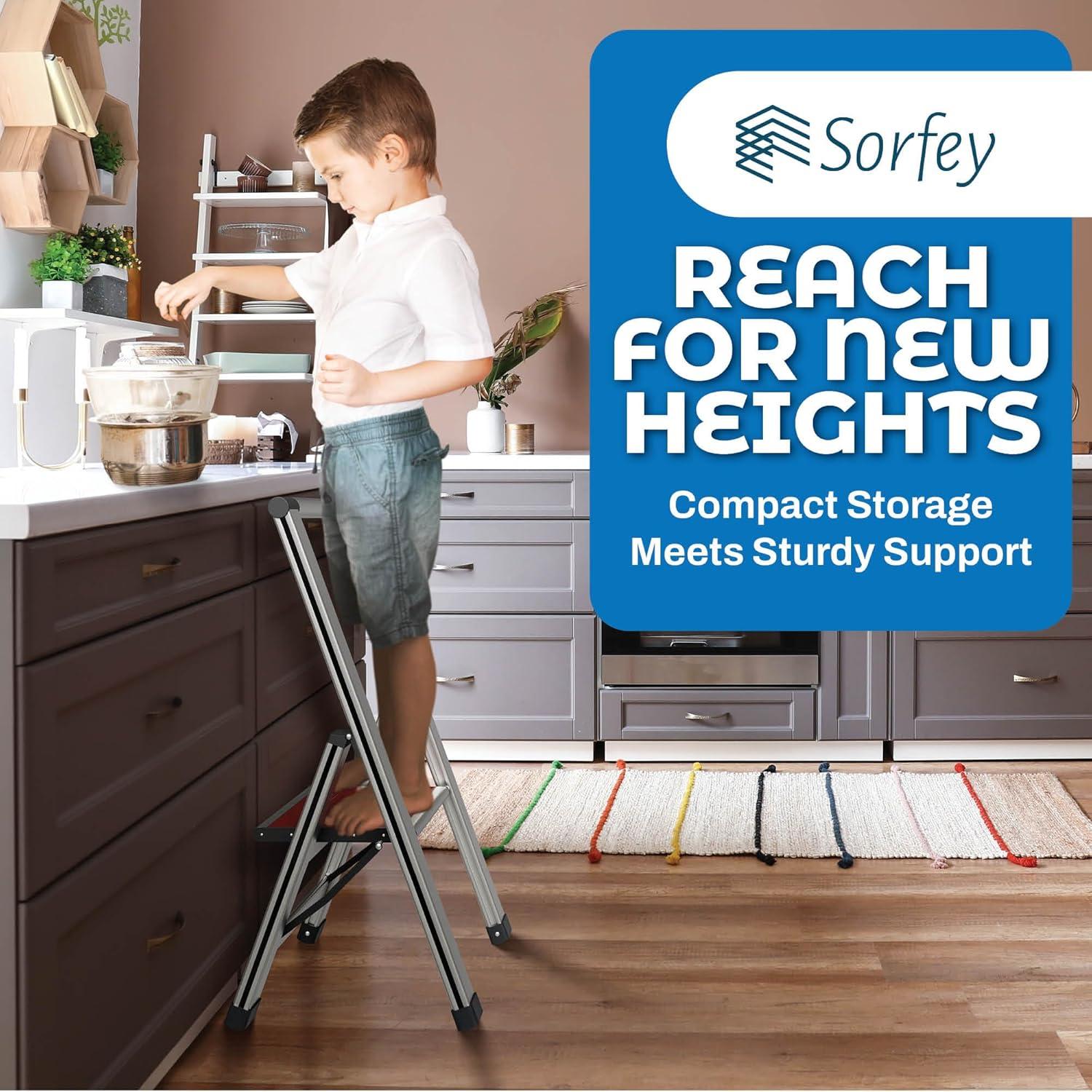 Sorfey Step Ladders 1 - Step Steel Lightweight Folding Step Stool