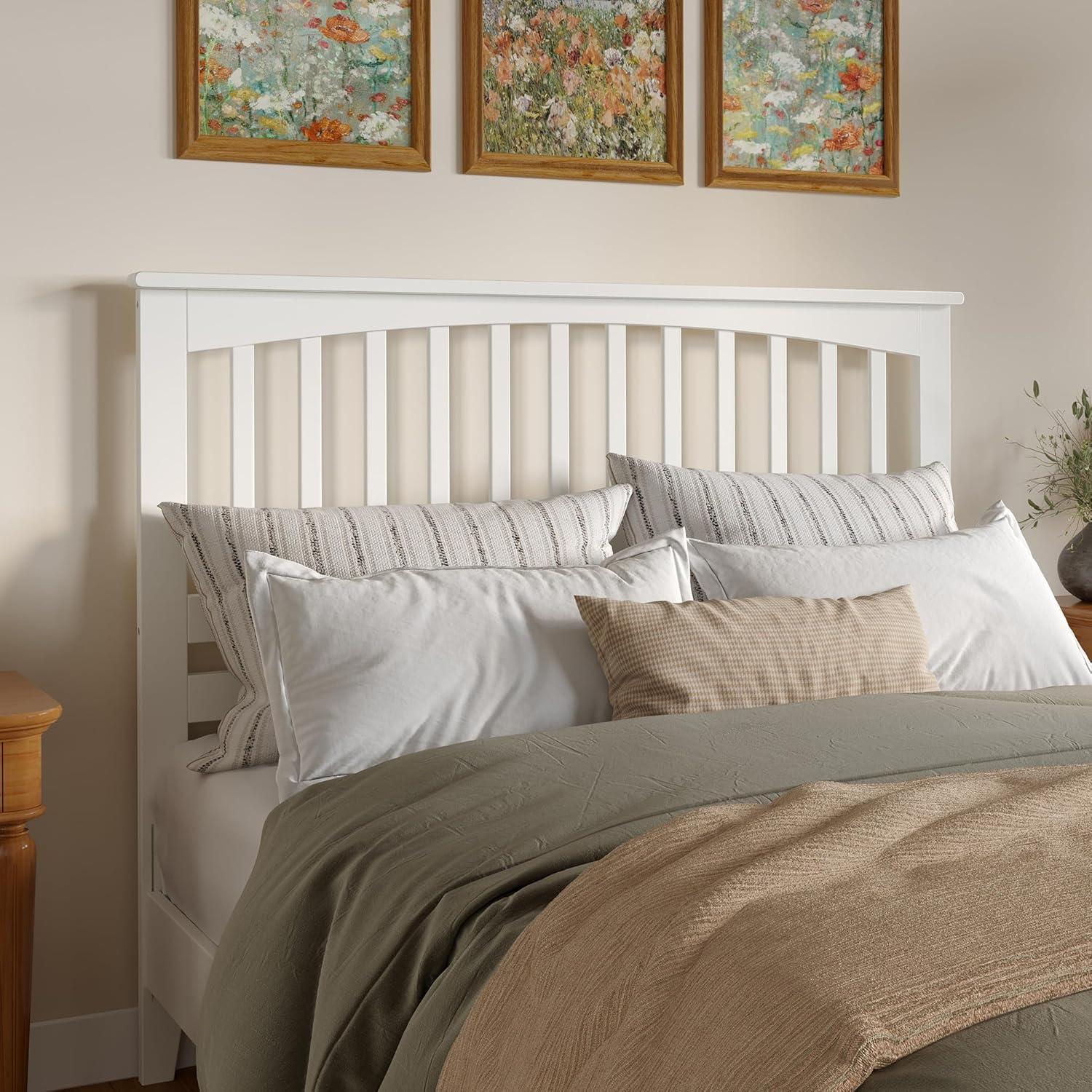 AFI Furnishings Mission Queen Headboard with Turbo Charger in White
