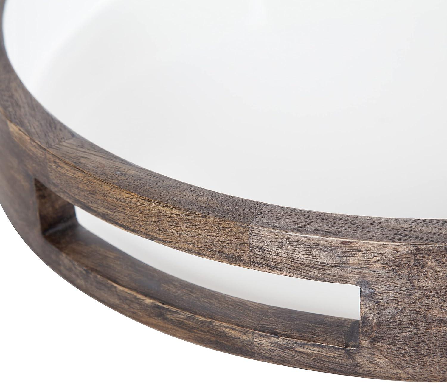 Kate and Laurel Ehrens Round Decorative Wood Tray