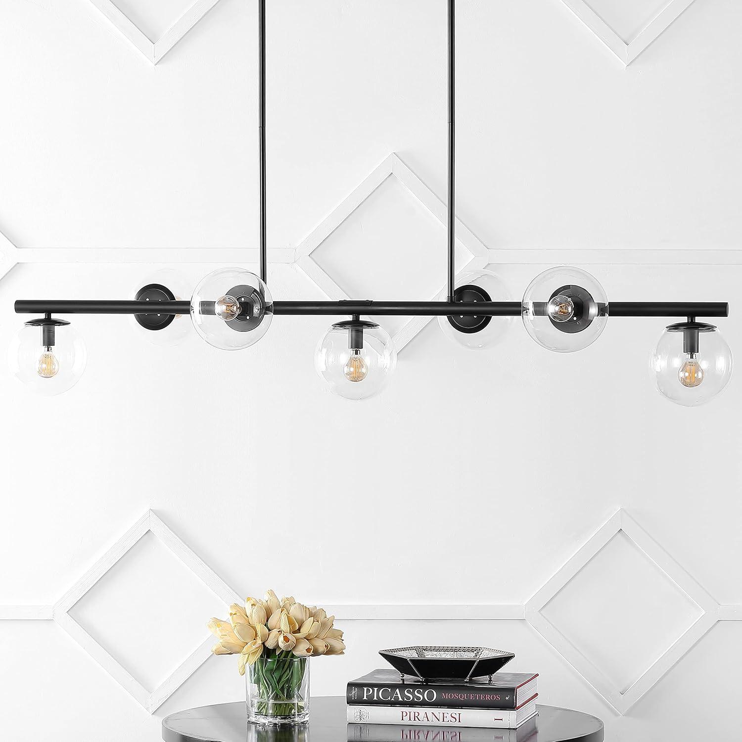 Luca Parisian Black Iron 7-Light Linear LED Pendant