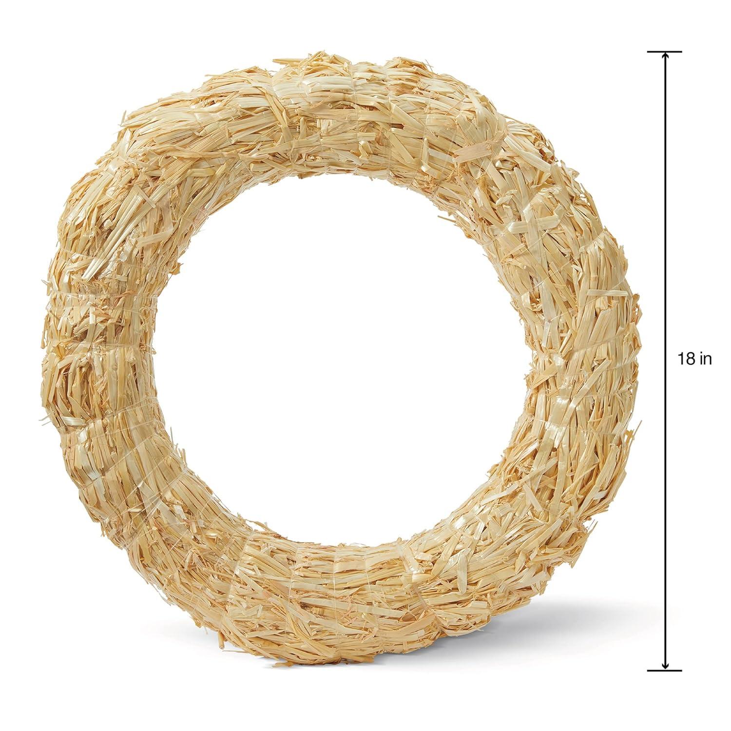 Natural Straw 18-Inch Outdoor Floral Wreath Form