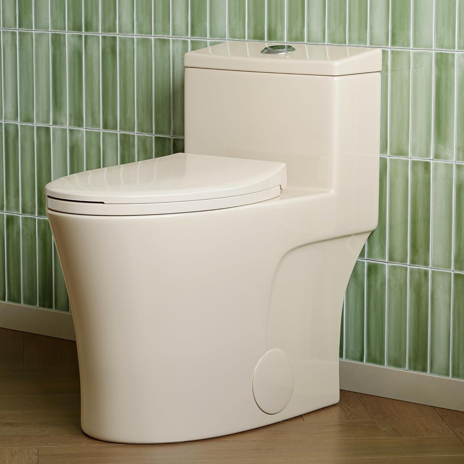 Bisque Elongated Dual Flush High Efficiency Toilet