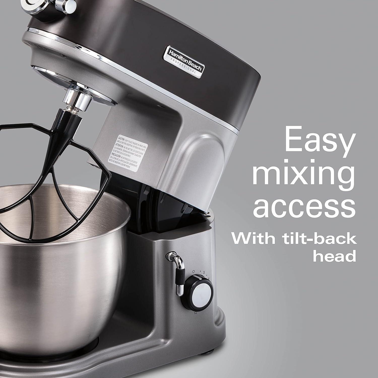 Hamilton Beach® Professional All-Metal Stand Mixer with Specialty Attachment Hub 5 Quart