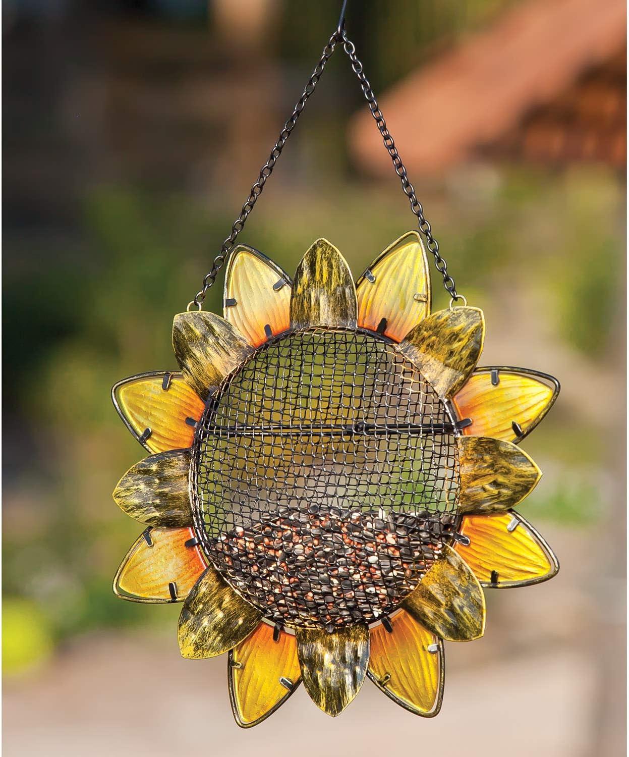 Evergreen Enterprises Sunflower Metal and Glass Birdfeeder