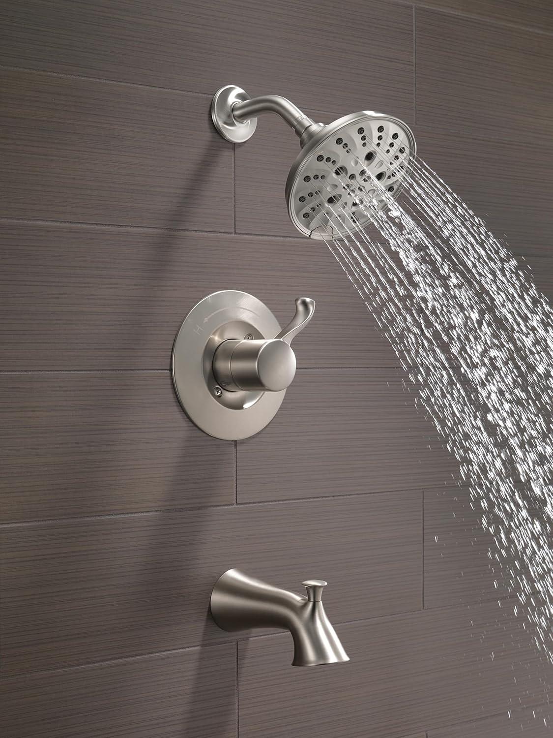 Esato Tub and Shower Faucet with Rough-in Valve and H2Okinetic Technology