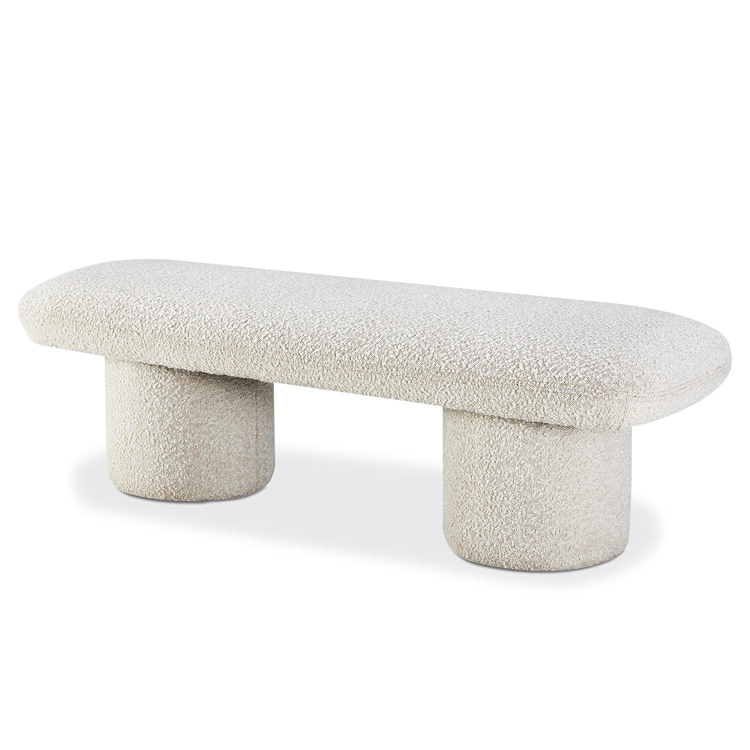 Poly and Bark Poly & Bark Este Bench - Boucle Mid Century Modern Crema White Boucle