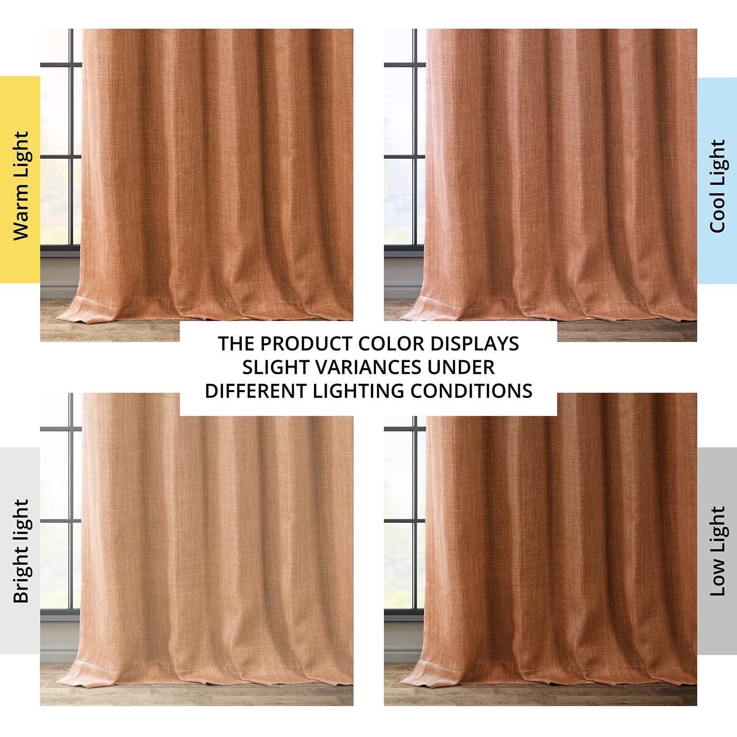 Desert Orange Solid Rod Pocket Room Darkening Curtain - 50 in. W x 108 in. L (1 Panel)