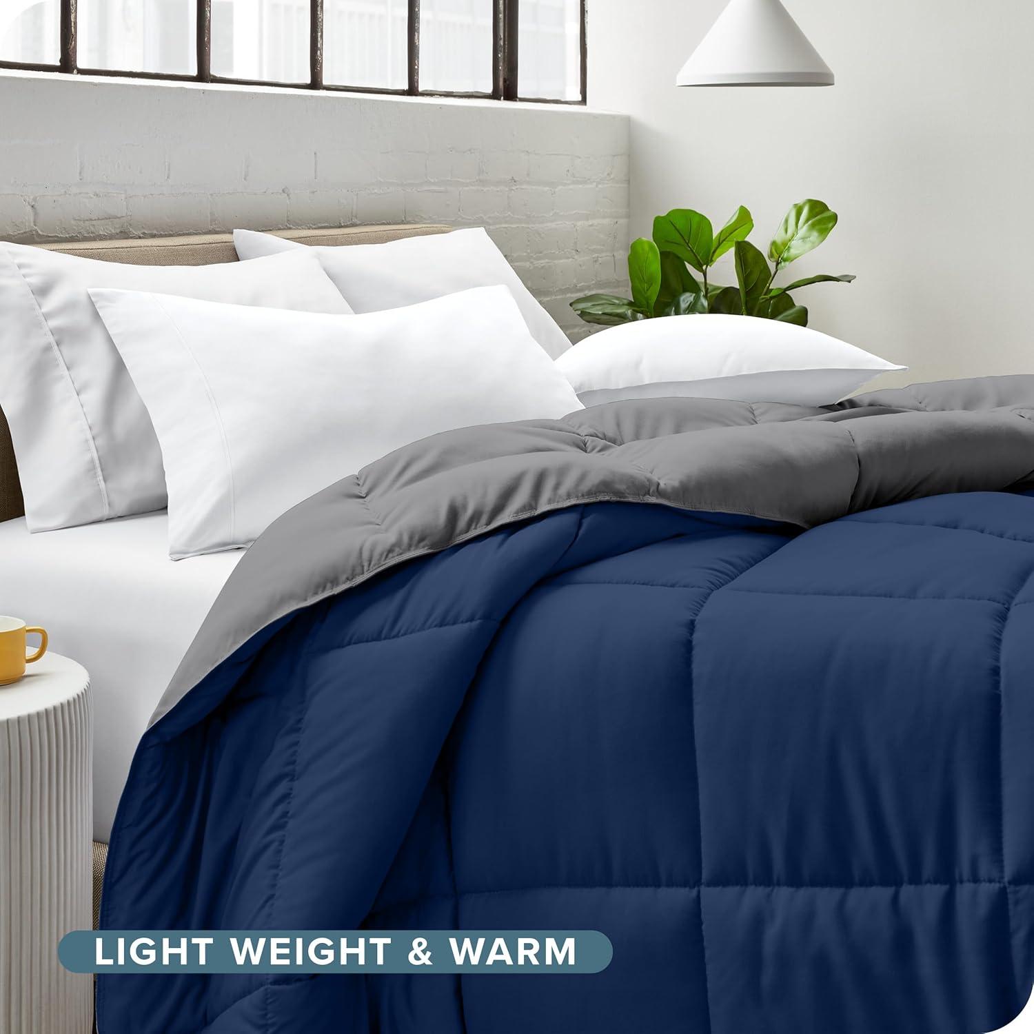 Bare Home Premium Ultra Soft Modern & Contemporary Box Stitch Comforter