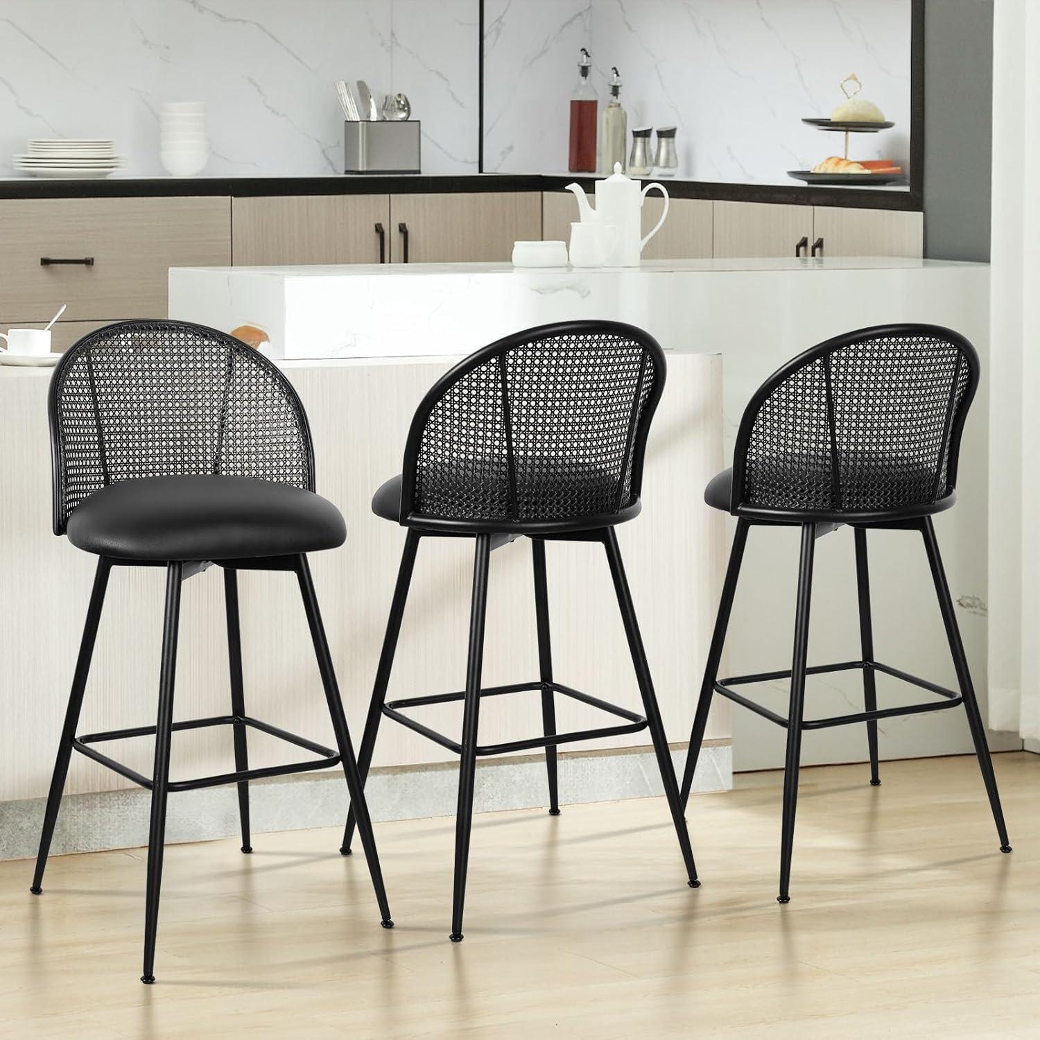 Ayiden Swivel Boucle Upholstered Counter & Bar Stool (Set of 3)