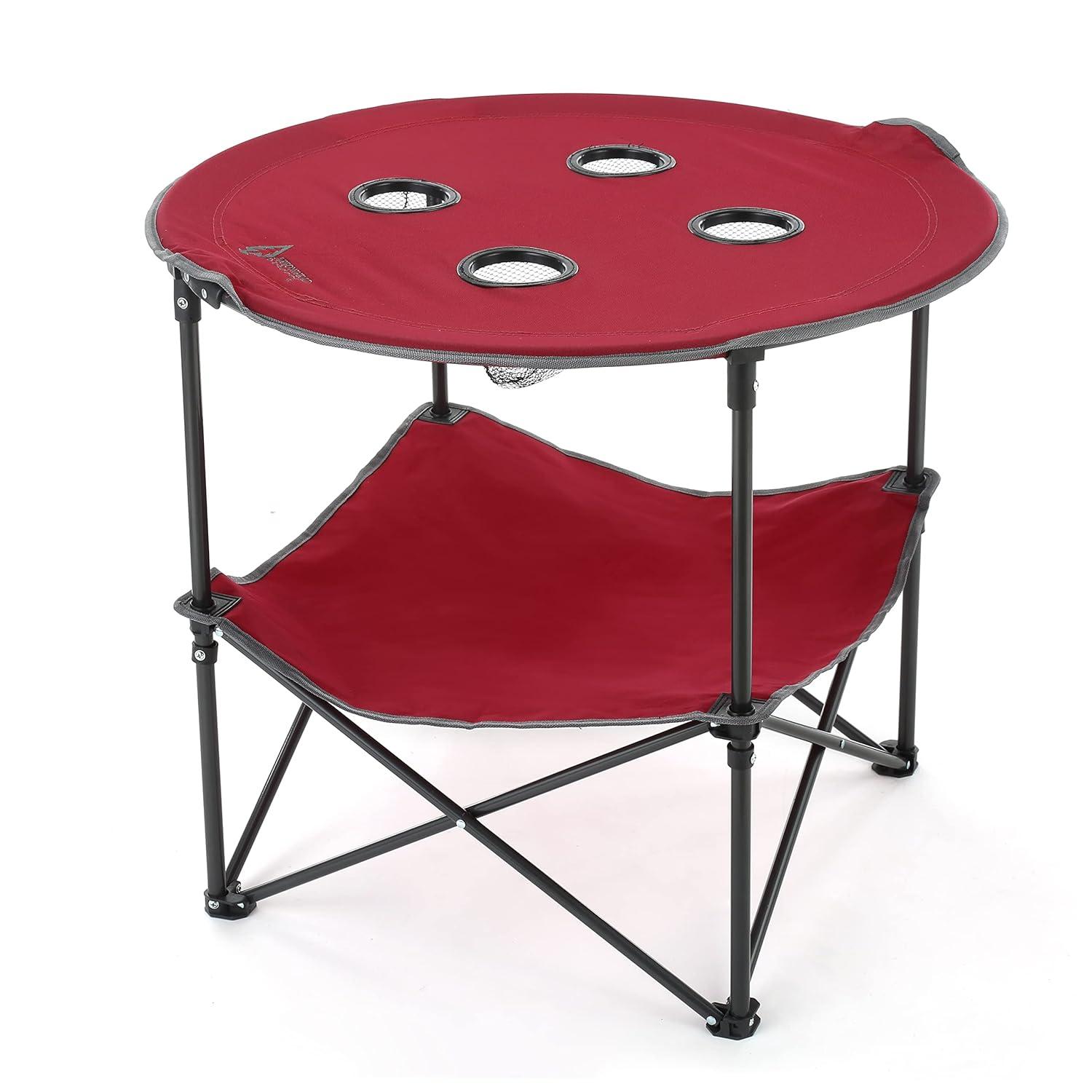 ARROWHEAD Outdoor Round Fabric Outdoor Folding Camping Table