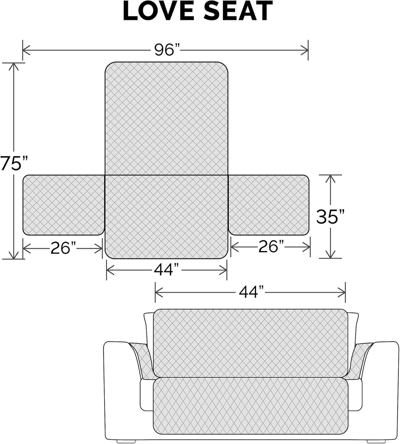 Gray/Mist Reversible Pinsonic Quilted Pet Loveseat Protector