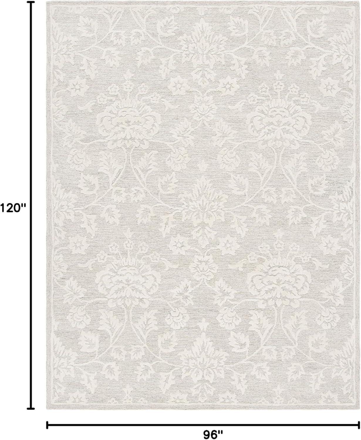 Ivory Hand-Tufted Wool and Viscose 8' x 10' Area Rug