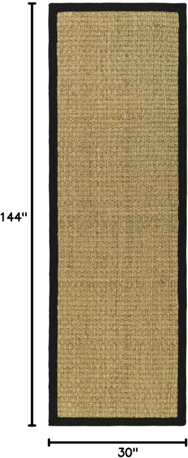 Natural Fiber NF114 Power Loomed Indoor Runner Rug - Natural/Black - 2'6"x12' - Safavieh.
