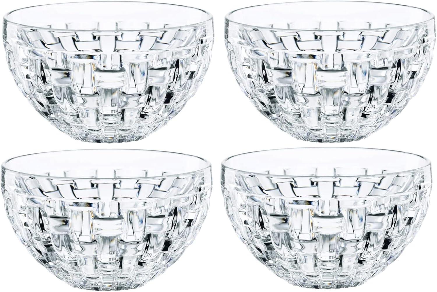 Nachtmann Bossa Nova Round Crystal Dip Bowls, Set of 4, Serving Dish for Sauce, Salsa, Ice Cream, and Dips, Giftable, 3.5 Ounce, Clear, Dishwasher Safe