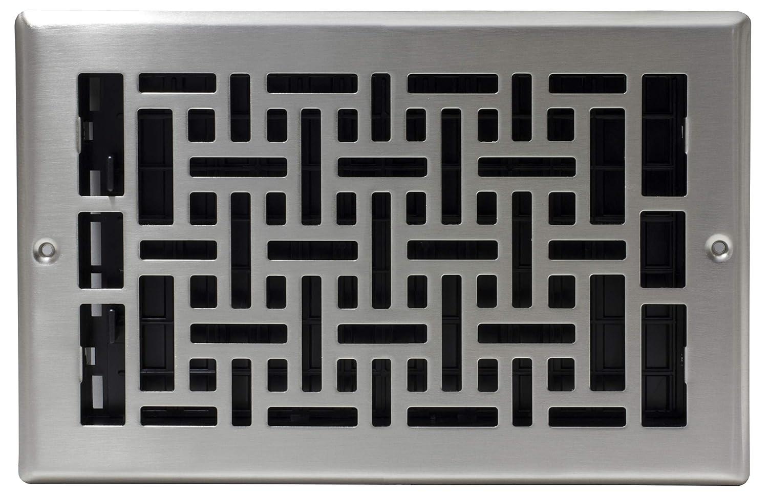 10 in. x 6 in. Oriental Nickel Wall Register