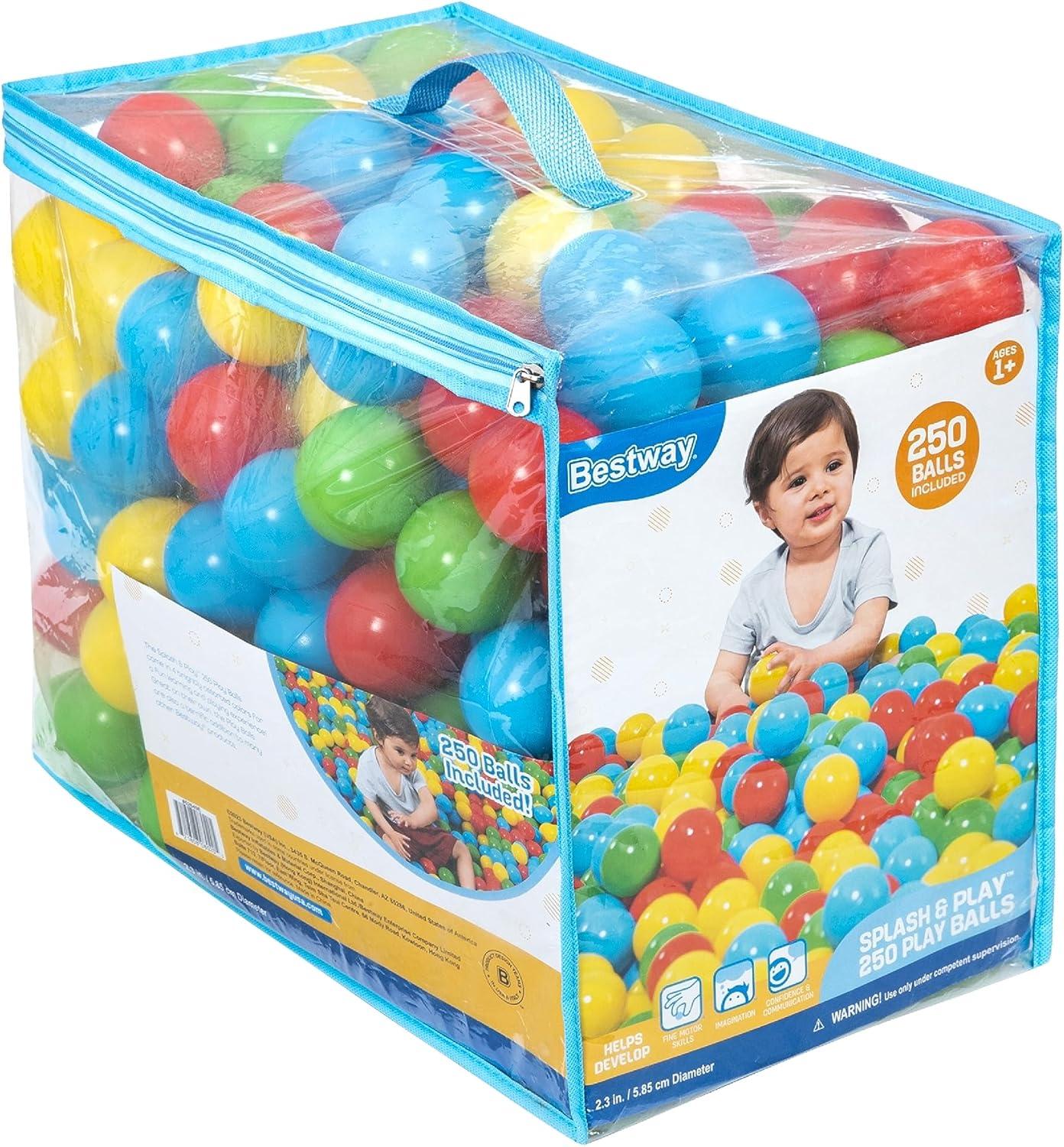 Bestway Splash & Play – 250 Bright Color Toy Balls for Pits, Pools & Games