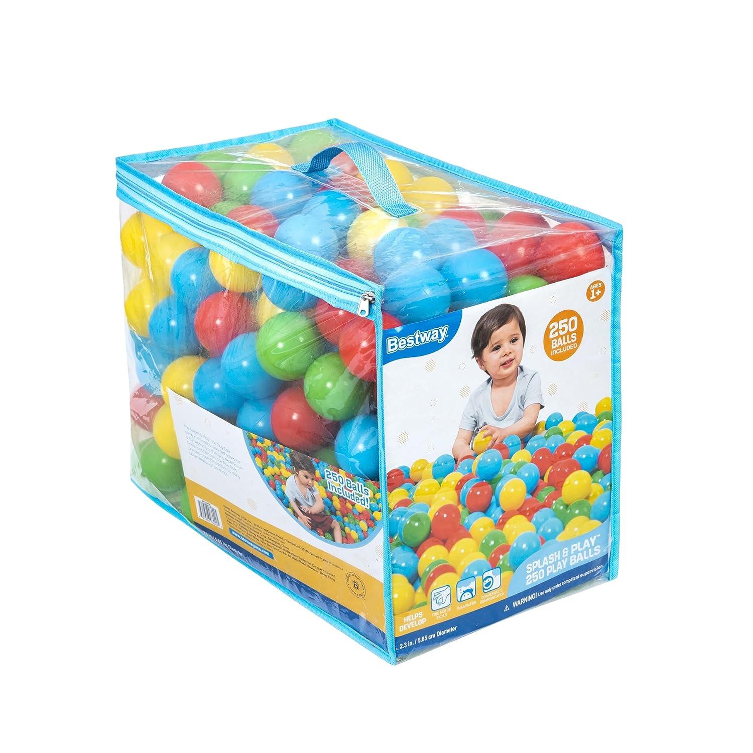 Bestway Splash & Play – 250 Bright Color Toy Balls for Pits, Pools & Games