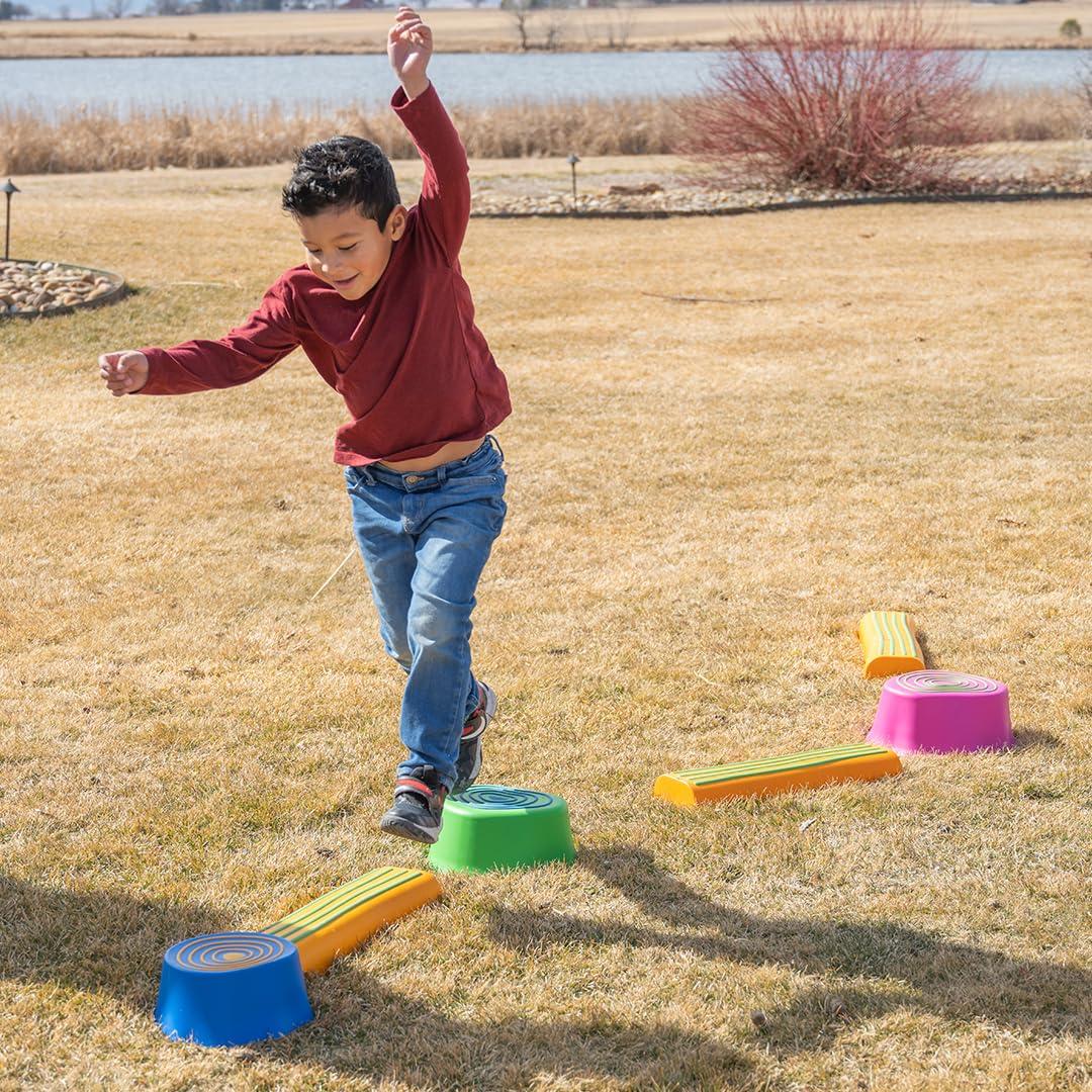 Colorful Plastic Stumps and Logs Obstacle Course Set