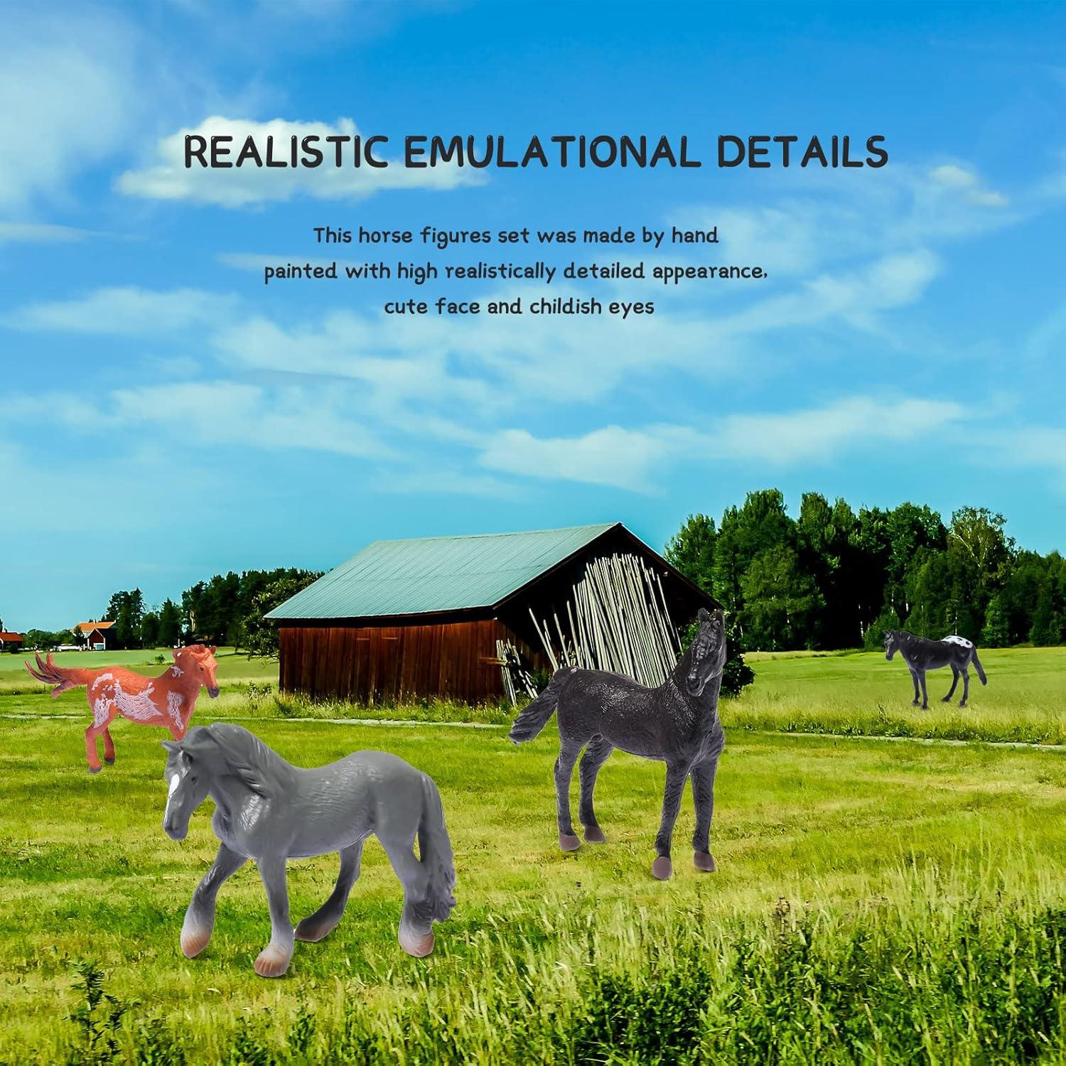 12 Pcs Simulation Horse Decor Toy Horses Zoo Animals Figurines Realistic Child Toddler