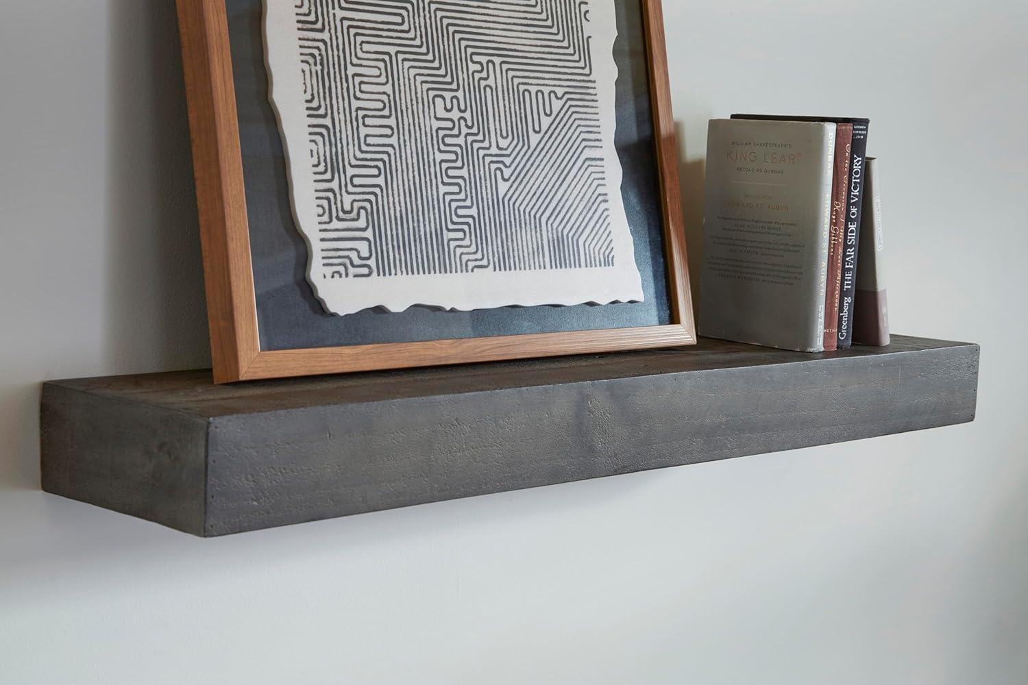 36" Black Reclaimed Pine Wall-Mounted Floating Shelf