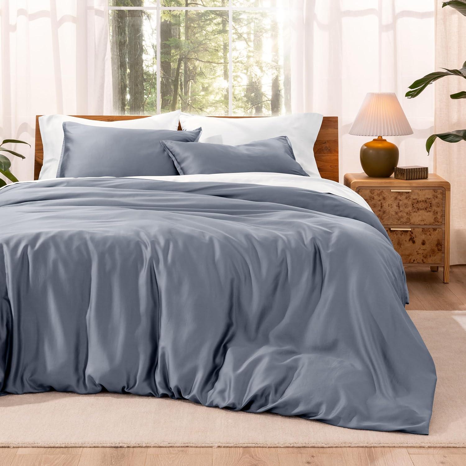 Full/Queen Indigo TENCEL™ Lyocell Duvet Cover Set by Bare Home