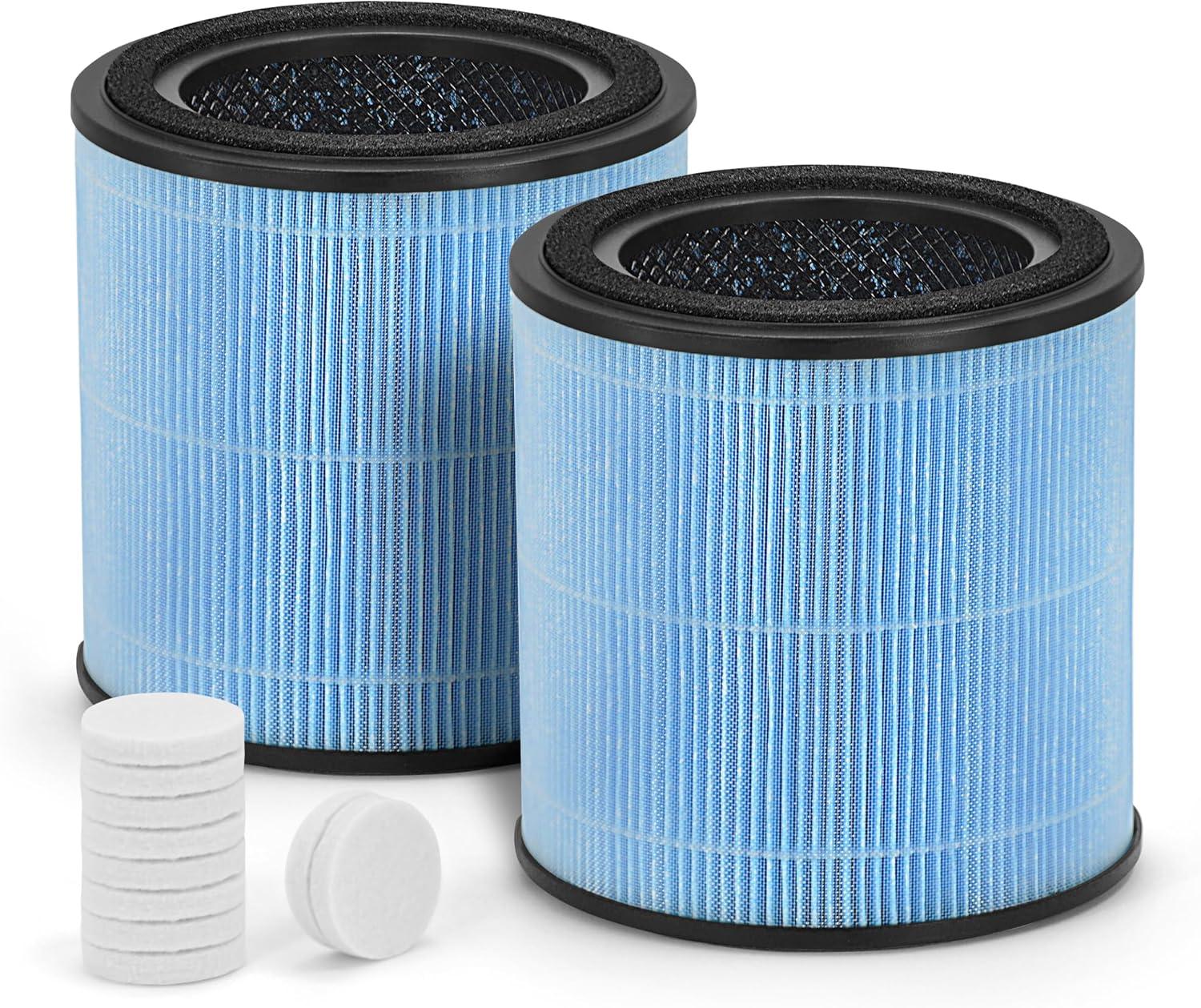 Nispira AP0601 2-in-1 True HEPA Filter Replacement for AirTok Air Purifier AP0601-RF | Remove Particle Size down to 0.1 microns | 2 Packs