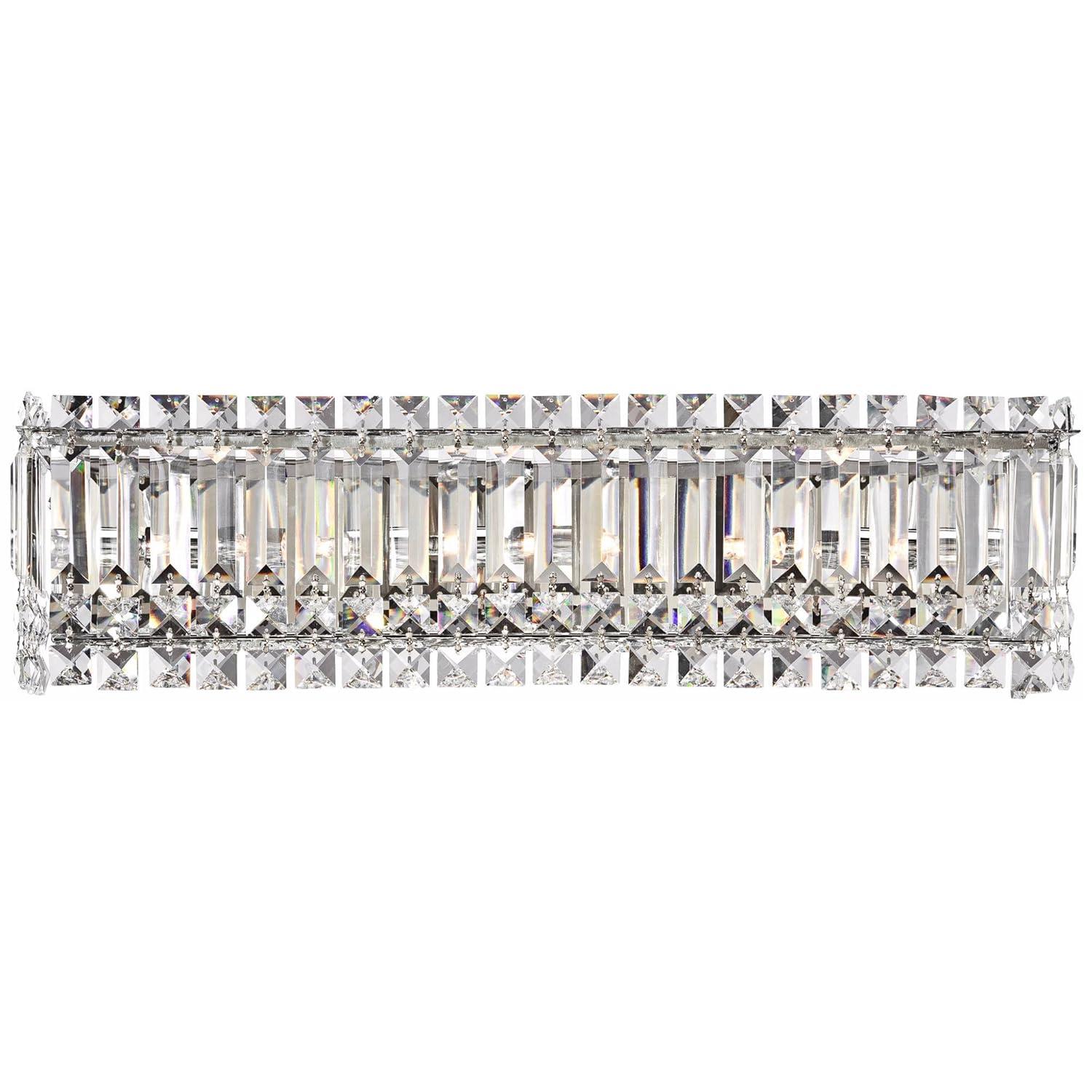 Possini Euro Design Crystal Columns Modern Wall Light Chrome 23" Light Bar Fixture for Bedroom Bathroom Vanity Reading Living Room Hallway House Home