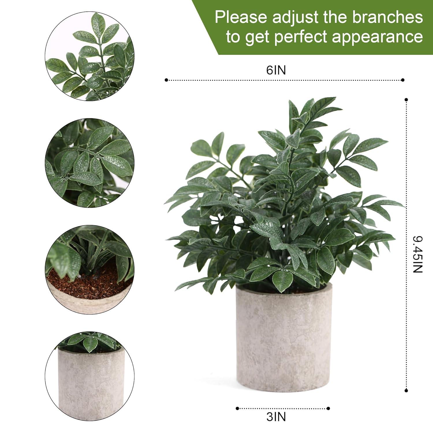 2 Pack Small Fake Plants Eucalyptus Potted Artificial Plants for Shelf Desk Home Bathroom Farmhouse Room Coffee Table Decor