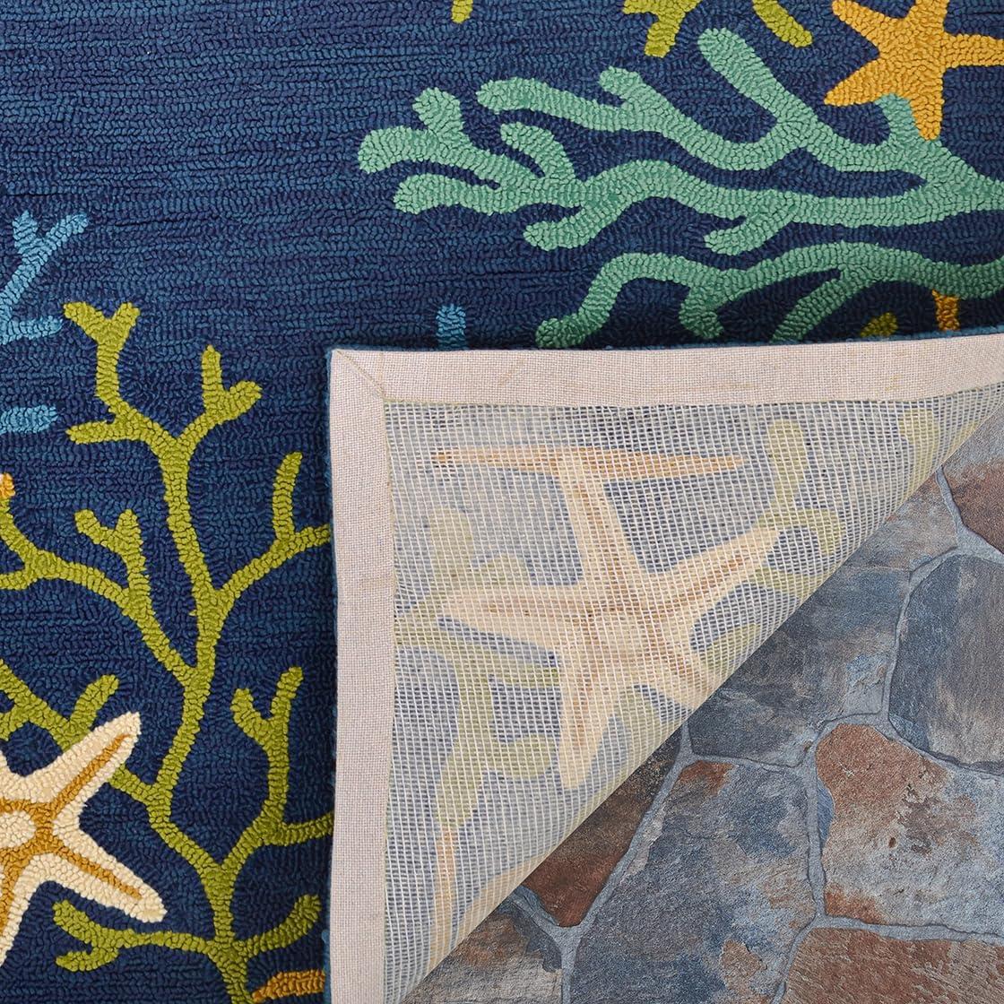 Couristan Outdoor Escape Sea Water Indoor / Outdoor Area Rug, Ocean Blue-Aqua, 3'6" x 5'6"