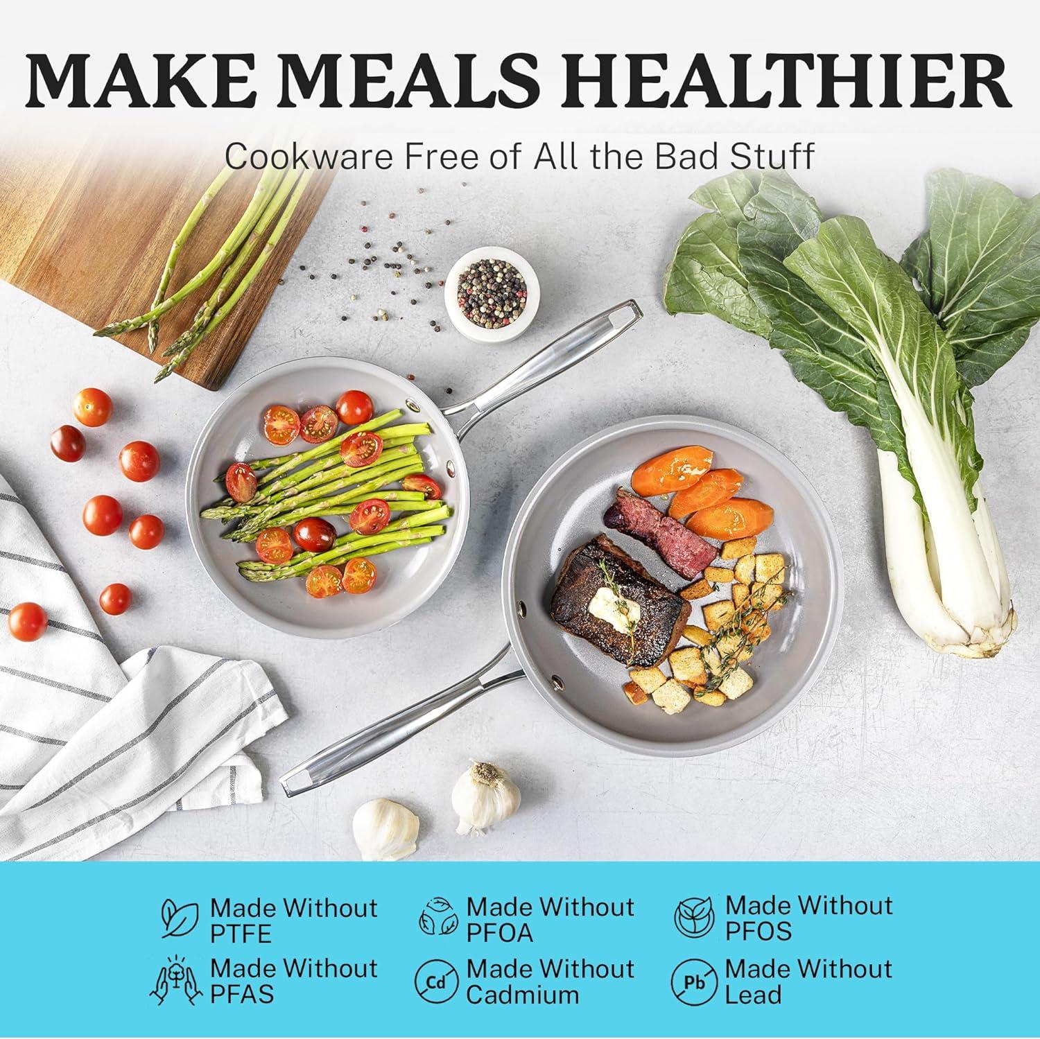 Gotham Steel 20 Piece Nonstick Cookware and Bakeware Set, Stay Cool Handles, Oven & Dishwasher Safe