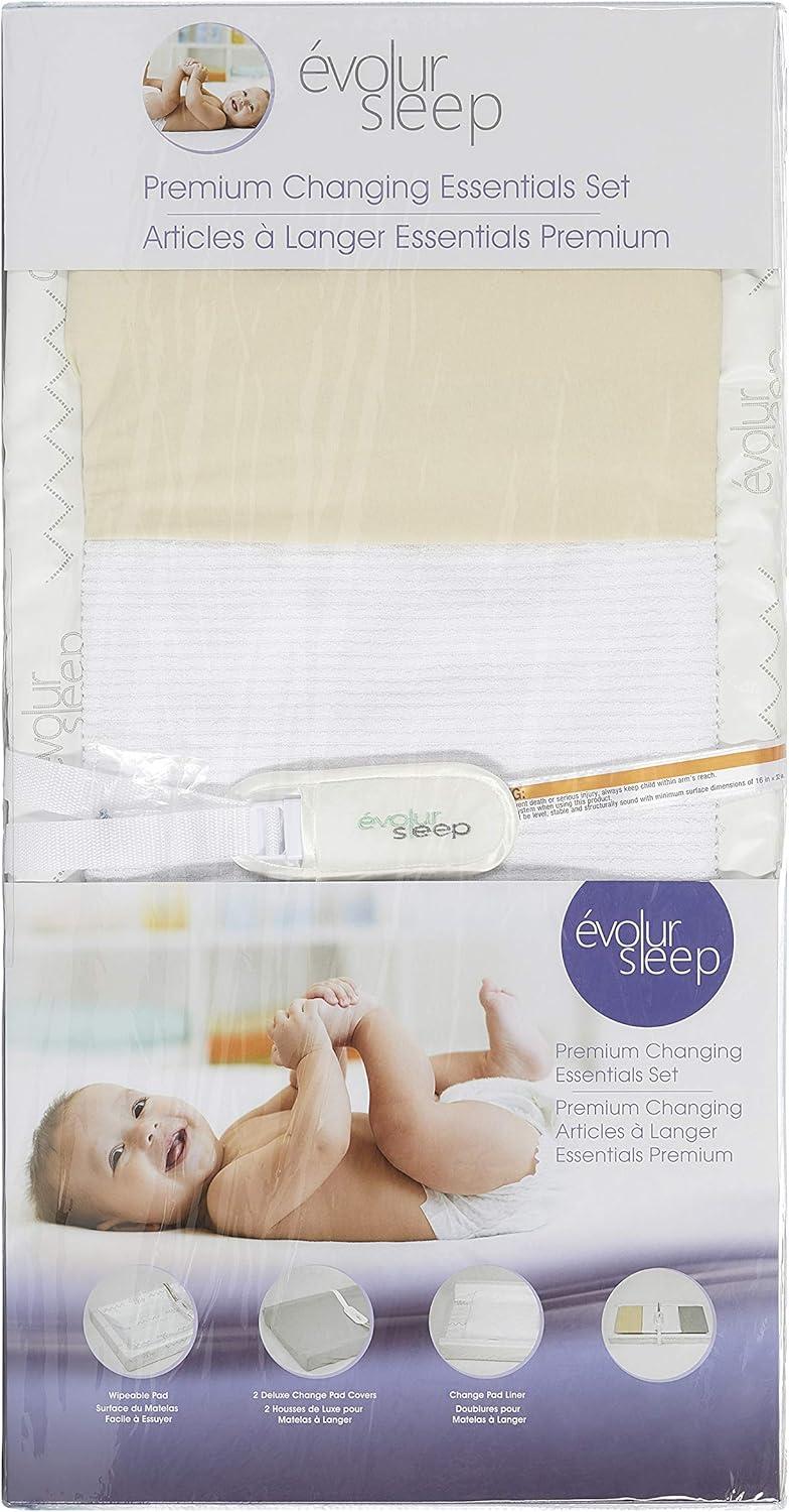 White Vinyl 3-Sided Contour Changing Pad Gift Set