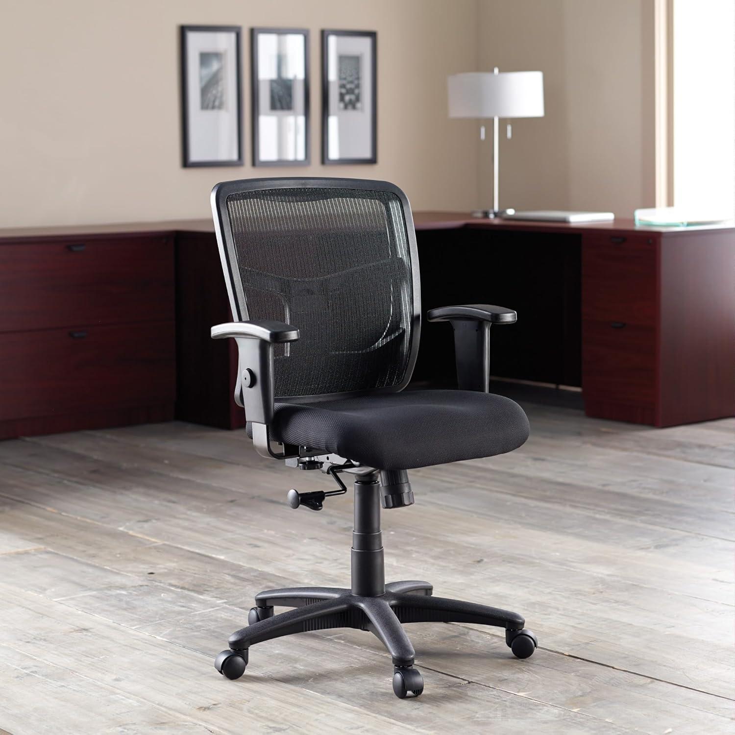 ErgoFlex Black Mesh Mid-Back Adjustable Office Chair