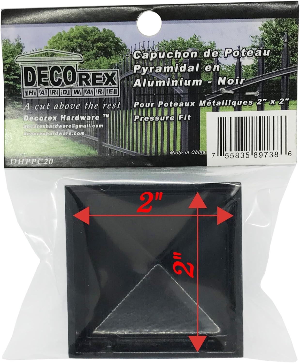 Black Aluminum 2" x 2" Pyramid Post Cap