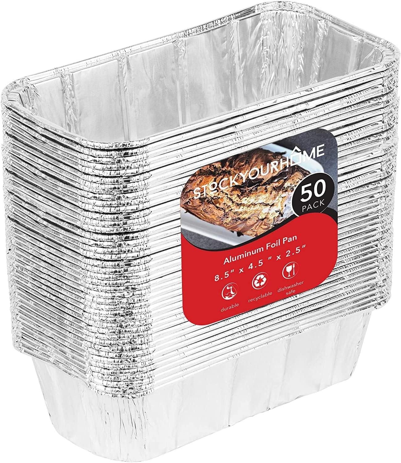 2 Lb Aluminum Foil Rectangular Loaf Pans, 50 Pack