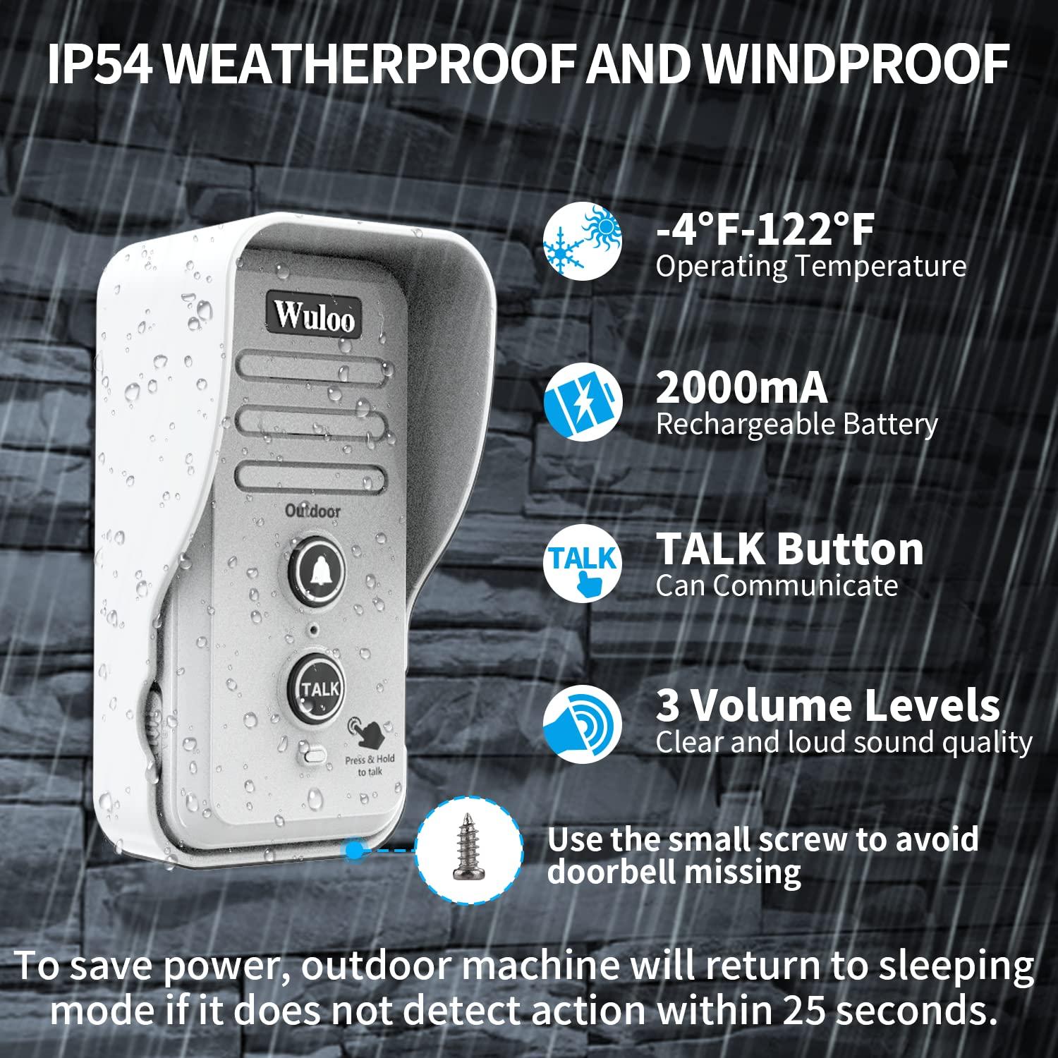 Wireless Intercom Doorbell Chime for Home Intercomunicador (1T1 White) …