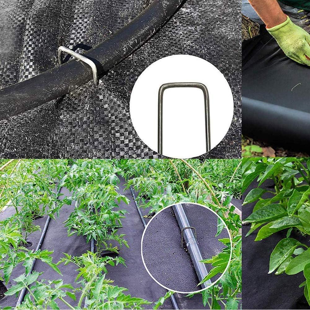 Landscape Staples Galvanized Garden Stakes Landscaping Fabric SOD Pins 12 INCH 50 Pack