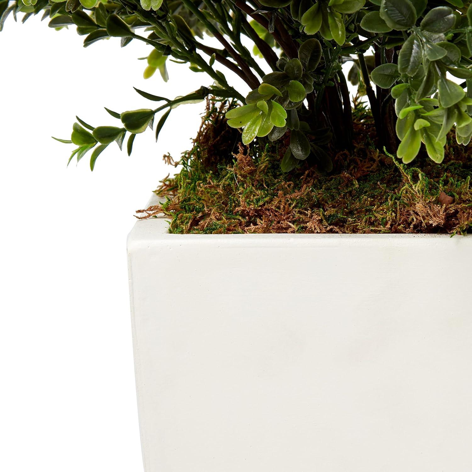 Primrue Sweet Grass Artificial Plant in White Tower Planter (Indoor/Outdoor)