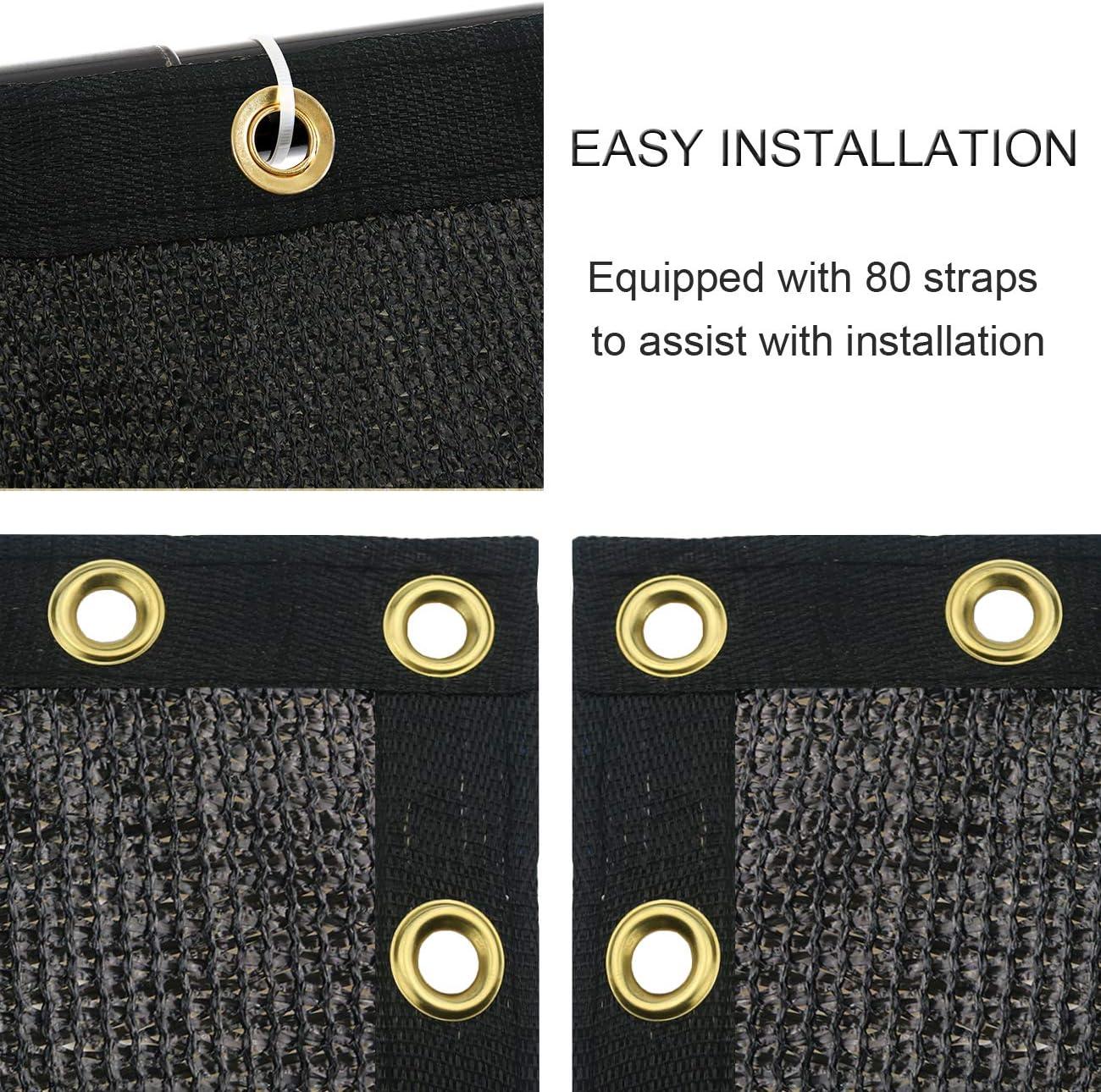 Black Heavy Duty Privacy Screen Fence with Brass Grommets