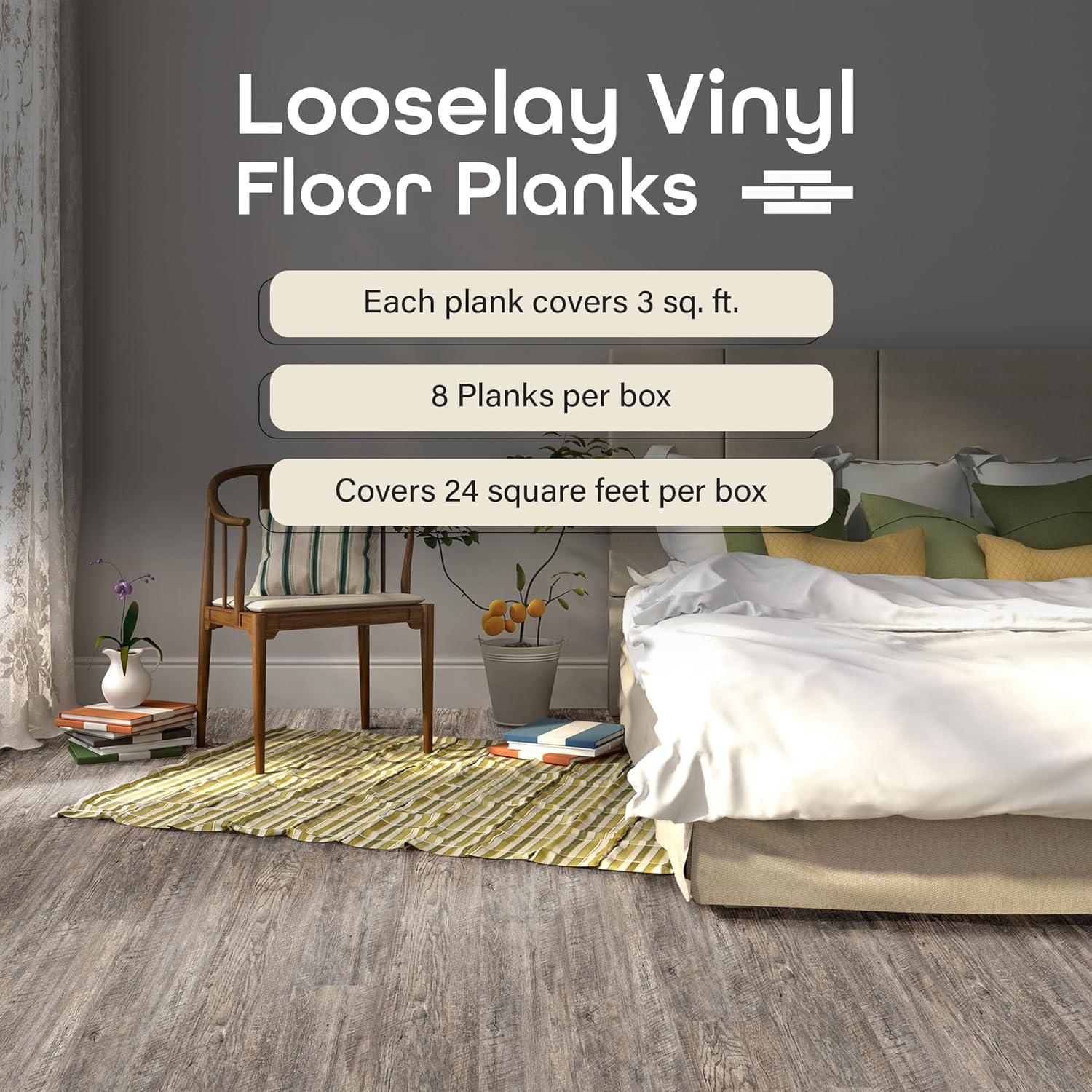 Achim Importing Co Flex Flor™ Looselay 5mm Thick 9'' W x 48'' L Vinyl Plank